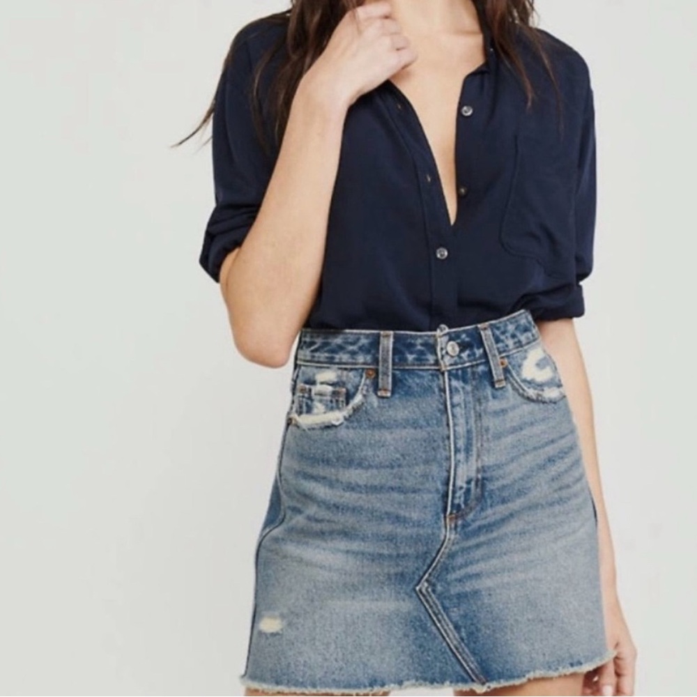 Abercrombie Zoe Denim Vintage A Line Mini Skirt Size 28